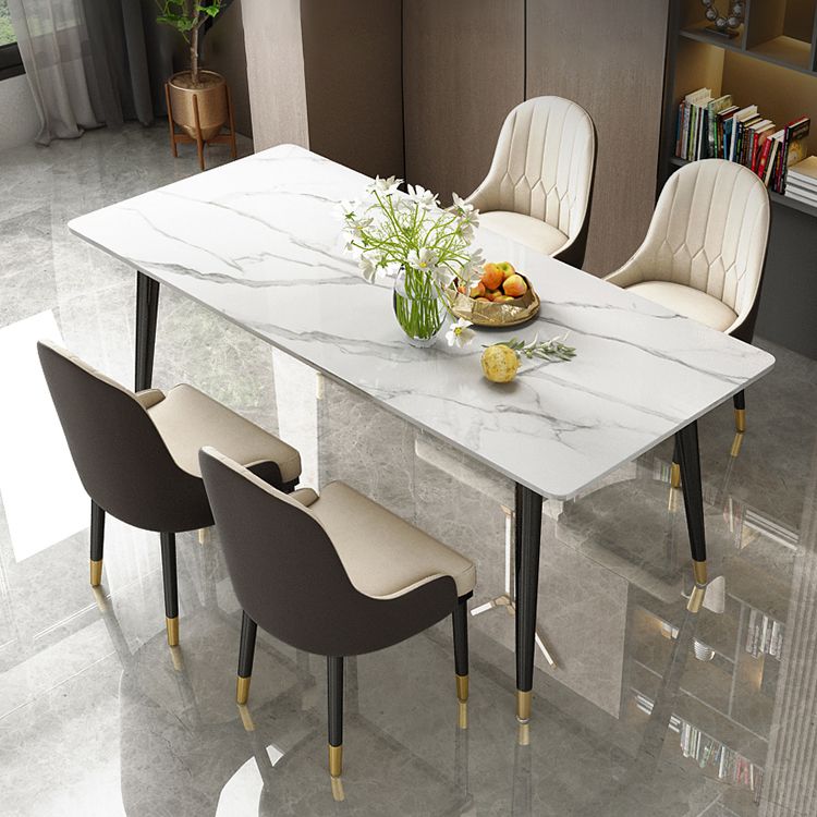 Modern Sintered Stone Dining Room Set Standard Height with Rectangle Top Dining Set Clearhalo 'Dining Room Sets' 'Dining Tables & Seating' 'dining_room_set' 'furn' 'furn_dining_room_set' 'Furniture' 'furniture_dining_room_set' 'Kitchen & Dining Furniture' 'kitchen&dining_furn' 'kitchen' 1200x1200_b4fdd0f5-c79c-4930-9752-845f4d03484f