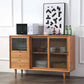 3-Drawer Pine Wood Sideboard Modern Glass Sliding Door Cabinets Credenza for Living Room Clearhalo 'buffet_sideboard' 'Buffets & Sideboards' 'furn' 'furn_buffet_sideboard' 'Furniture' 'furniture_buffet_sideboard' 'Kitchen & Dining Furniture' 1200x1200_b4fded92-14c9-4ae4-9b4d-9d1bd46b5ea9