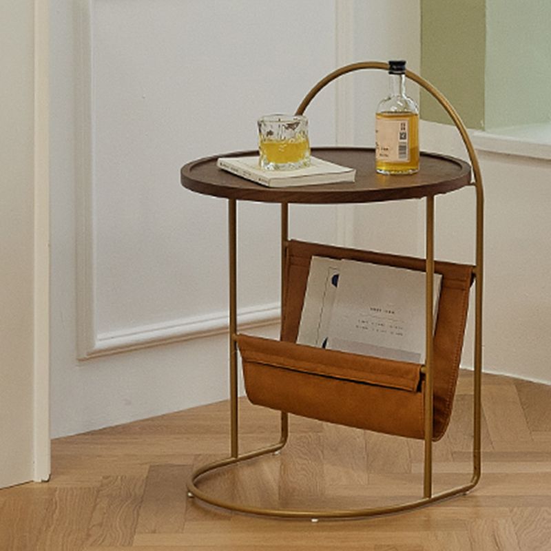 Contemporary Corner Table Round Wood Side Table with Storage Clearhalo 'Coffee & Accent Tables' 'End & Side Tables' 'end_side_tables' 'furn' 'furn_end_side_tables' 'Furniture' 'Living Room Furniture' 1200x1200_b4fe0e4d-3167-4978-b367-720e5a1f68a2