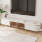 Console glam oval white tv stand con ripiani per soggiorno