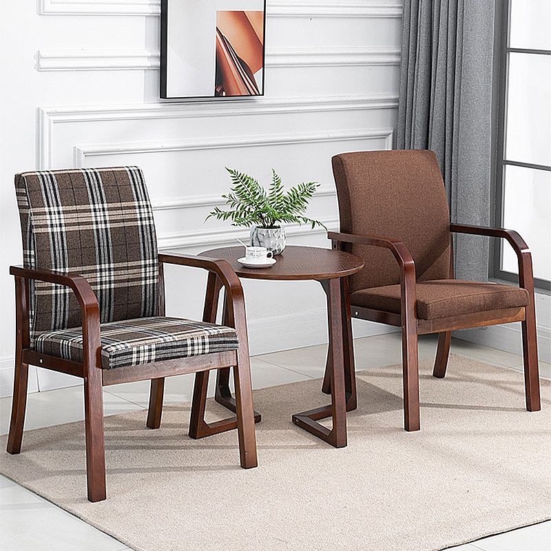 Scandinavian Home Arm Chair Solid Back Wood Upholstered Single Dining Room Chair Clearhalo ' kitchen&dining_furn' 'Dining Chairs' 'Dining Tables & Seating' 'dining_chair' 'furn' 'furn_dining_chair' 'Furniture' 'furniture_dining_chair' 'Kitchen & Dining Furniture' 'kitchen' 1200x1200_b4ff24e9-84b5-4453-96f6-d62f981360ab