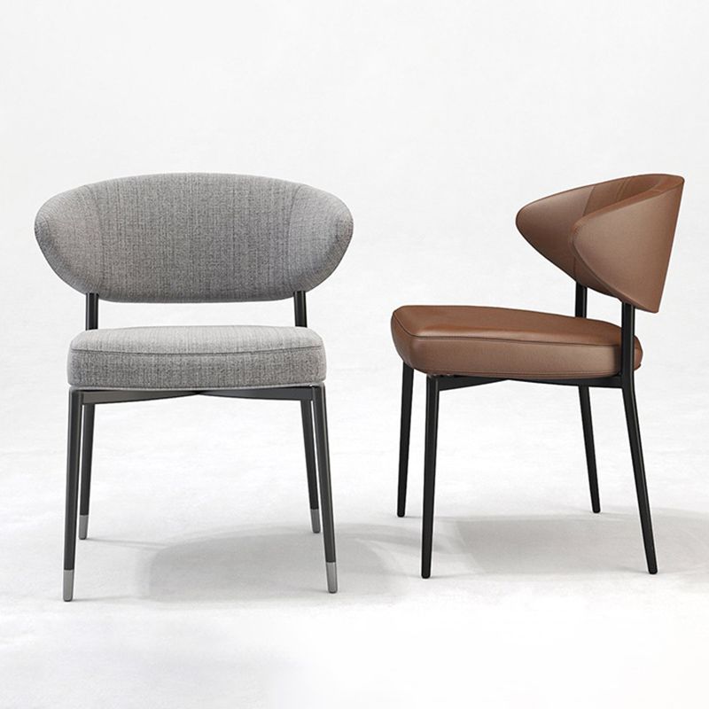 Gestoffeerde eetkamerstoelen open voor de achterkant eetstoelen met metalen benen