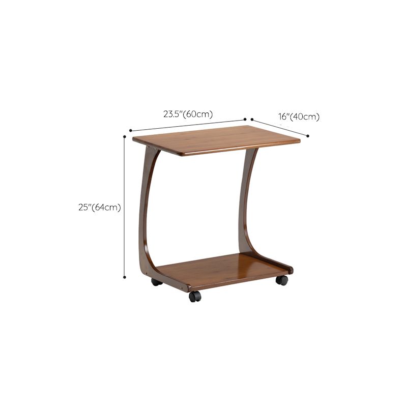 Modern Brown Side Table Rectangular C Table with Shelf for Living Room Clearhalo 'Coffee & Accent Tables' 'End & Side Tables' 'end_side_tables' 'furn' 'furn_end_side_tables' 'Furniture' 'Living Room Furniture' 1200x1200_b502369a-9294-4d60-9f31-54dbcec0292a