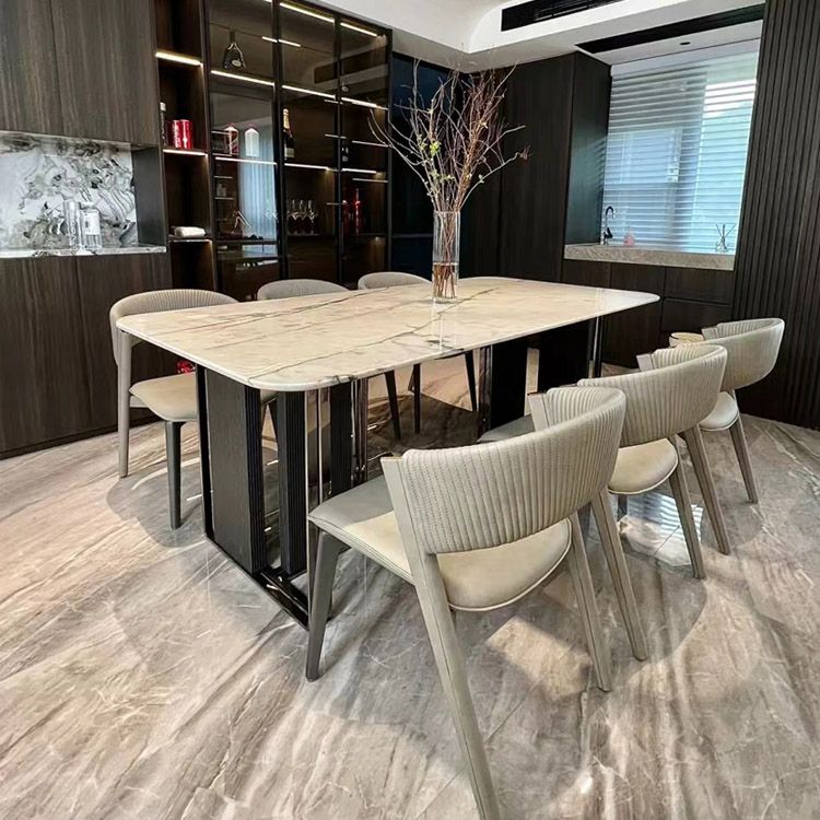 Rectangle Dinner Room Kitchen Table Contemporary Dining Table Clearhalo 'Dining Tables & Seating' 'Dining Tables' 'dining_table' 'furn' 'furn_dining_table' 'Furniture' 'Kitchen & Dining Furniture' 1200x1200_b5039694-63d6-4cb3-961f-865a7e48581f