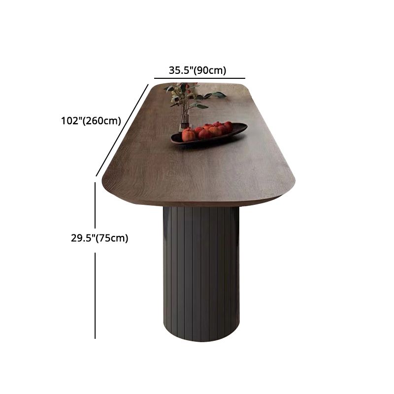 Table à manger en bois massif ovale meubles modernes avec double piédestal pour la cuisine