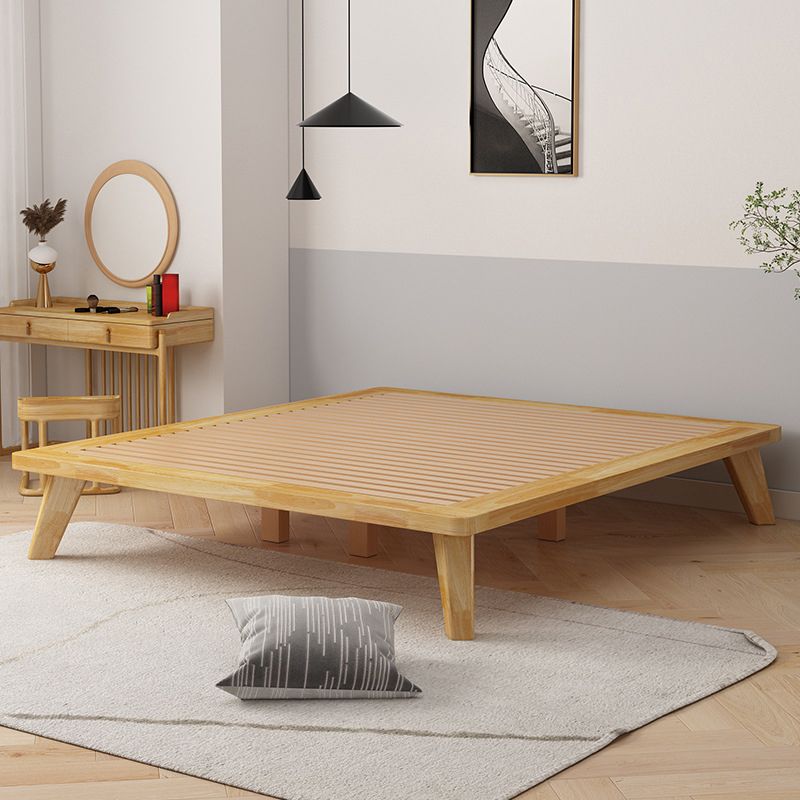 Natural Upholstered Wooden Bed Frame Nordic 13.39" H Platform Bed