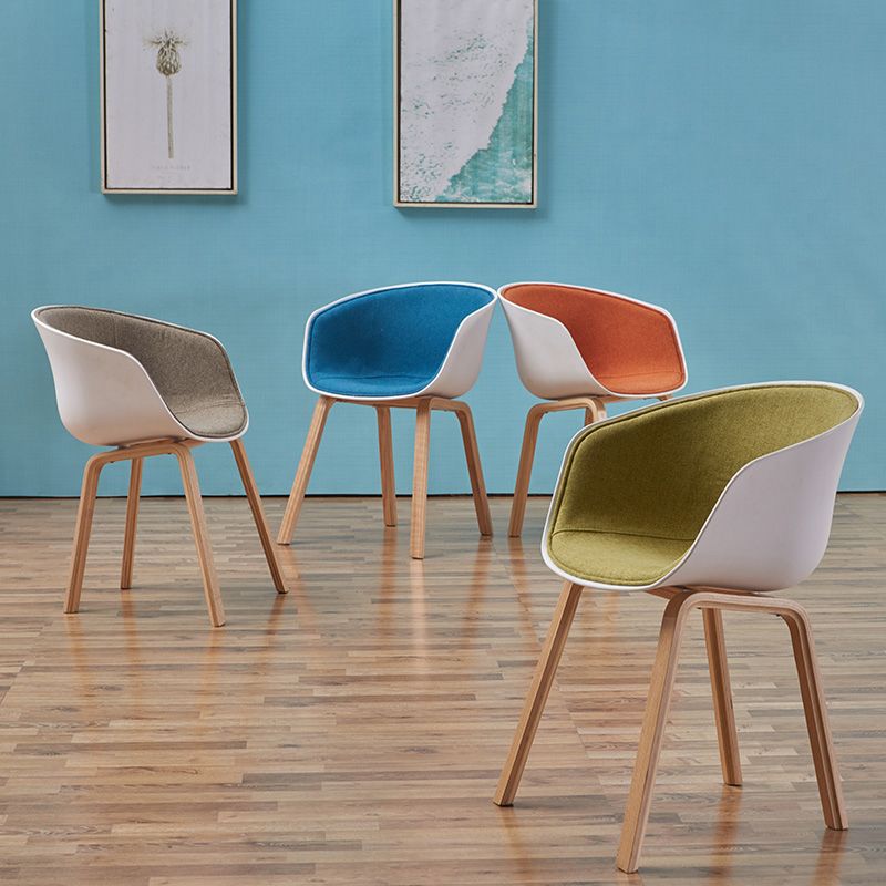 Contemporary Style Chair Dining Arm Chair with Wooden Legs for Kitchen Clearhalo ' kitchen&dining_furn' 'Dining Chairs' 'Dining Tables & Seating' 'dining_chair' 'furn' 'furn_dining_chair' 'Furniture' 'furniture_dining_chair' 'Kitchen & Dining Furniture' 'kitchen' 1200x1200_b5065671-226f-4311-9d47-60c7d729f110