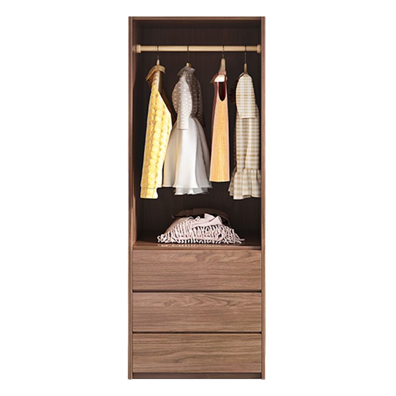 Wooden Wardrobe Armoire with Drawer Modern Hinged Wardrobe Closet Clearhalo 'Armoires & Wardrobes' 'armoires_wardrobes' 'Bedroom Furniture' 'furn' 'furn_armoires_wardrobes' 'Furniture' 1200x1200_b50669a8-1bad-41b7-a104-3f105928f741