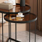 Minimalistic Coffee Table Round Glass Top Cocktail Table with Storage Clearhalo 'Coffee & Accent Tables' 'Coffee Tables' 'coffee_tables' 'furn' 'furn_coffee_tables' 'Furniture' 'Living Room Furniture' 1200x1200_b5082183-5e42-431e-8630-e161470a95f9