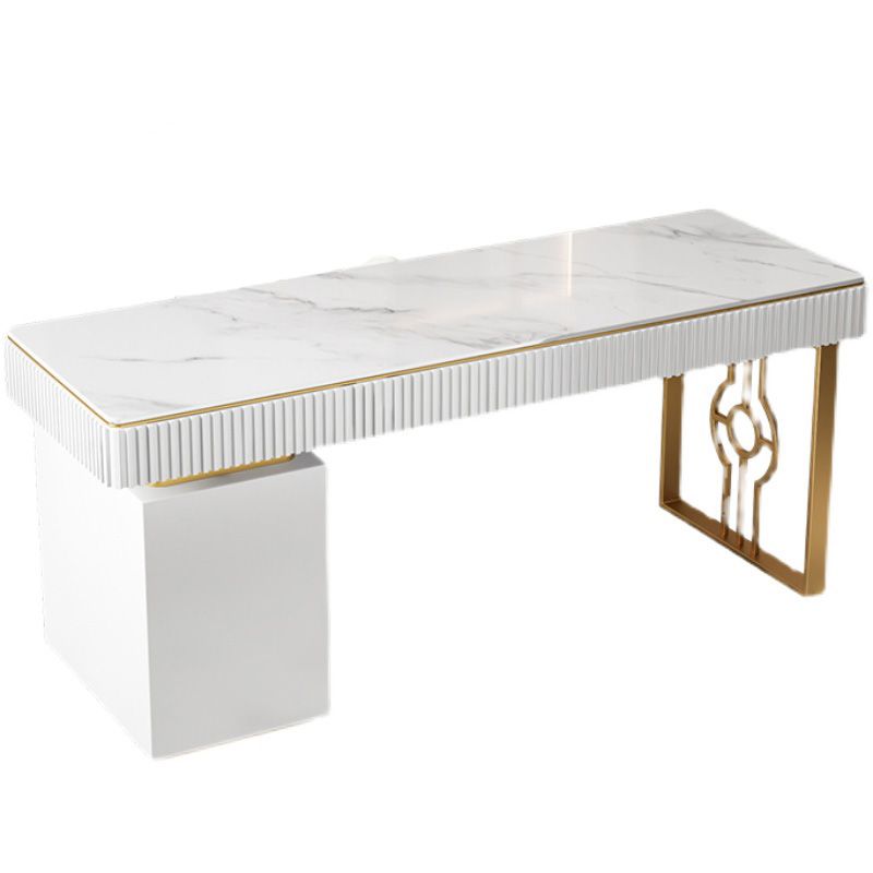 Bureau d'écriture de pierre glamour en pierre mate 23,62 "W Bureau de bureau pour la maison