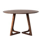 Mesa de centro con patas de trineo de madera única, mesa de cóctel redonda