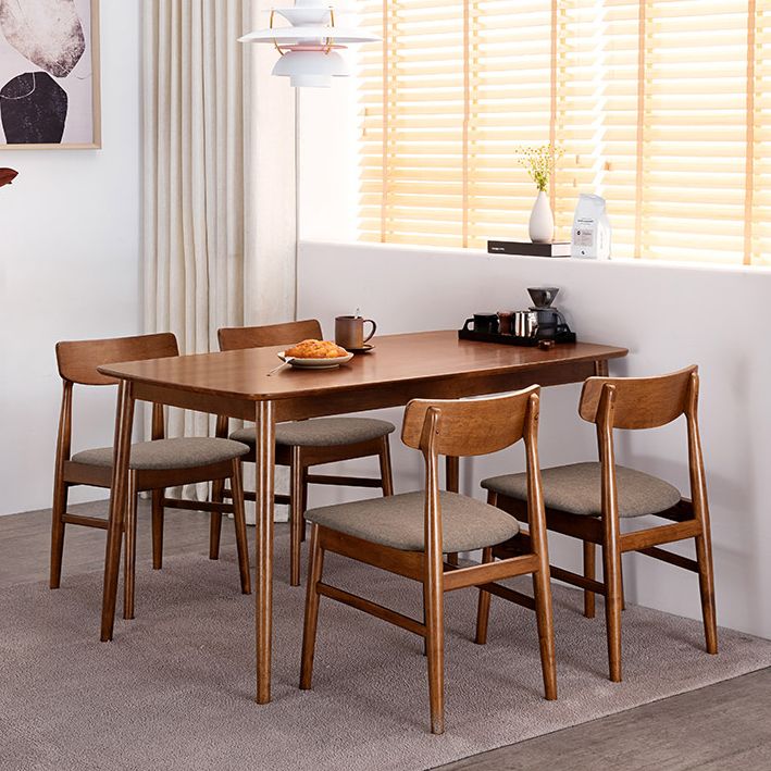 Modern Style Rectangle Dining Room Table Set Solid Wood Top Dinette Set with 4 Legs Table Clearhalo 'Dining Room Sets' 'Dining Tables & Seating' 'dining_room_set' 'furn' 'furn_dining_room_set' 'Furniture' 'furniture_dining_room_set' 'Kitchen & Dining Furniture' 'kitchen&dining_furn' 'kitchen' 1200x1200_b509bfd4-8dcd-44f9-8019-2ae27cf8fc37