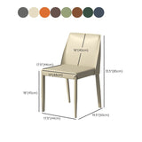 Eigentijdse metalen eetkamerstoel faux lederen armloze eetkamerstoel voor thuisgebruik