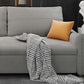 Contemporary Fabric Sofa Bed 34.65"H Square Arm Sofa Bed with Bolster Pillows,Gray Clearhalo 'furn' 'furn_sofas' 'Furniture' 'furniture_sofas' 'kitchen' 'kitchen_sofas' 'Living Room Furniture' 'Sofa' 'sofas' 1200x1200_b50d04ca-cd13-4ce7-bbe5-57ba7819555b
