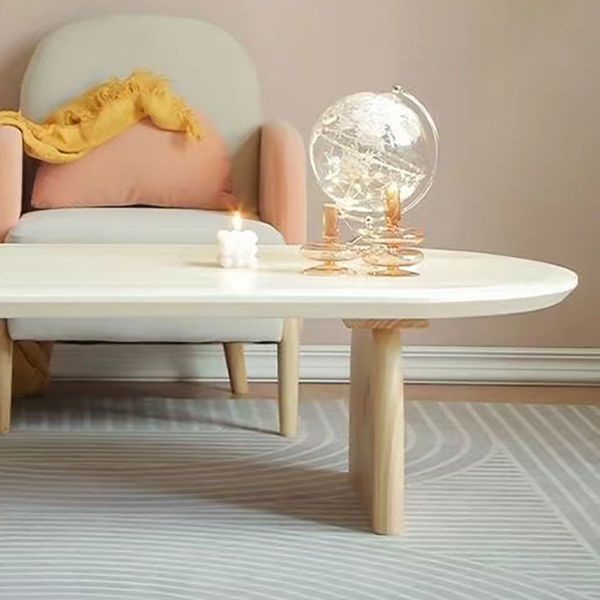 Solid Wood Oval Side Table Modern Living Room End Table with 2 Legs Clearhalo 'Coffee & Accent Tables' 'Coffee Tables' 'coffee_tables' 'furn' 'furn_coffee_tables' 'Furniture' 'Living Room Furniture' 1200x1200_b50eaa13-a77e-4945-bd15-3120ac65ac02