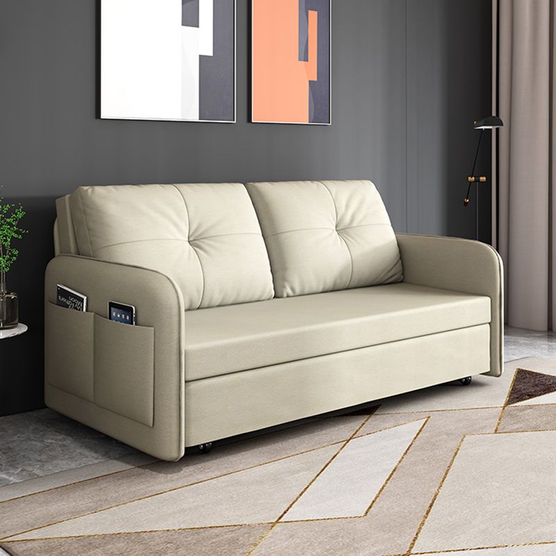 35,4 "H. divano trapuntato in fico in pelle quadrata per soggiorno