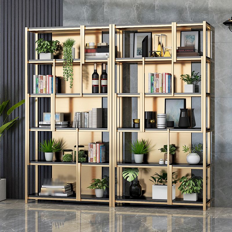 Glam Style Shelf Bookcase Open Back 5-Shelf Bookcase for Office and Home Clearhalo 'Bookcases' 'furn' 'furn_bookcases' 'Furniture' 'furniture_bookcases' 'kitchen' 'kitchen_bookcases' 'Living Room Furniture' 'Office Furniture' 1200x1200_b50f6f4b-9b51-4748-9d62-838a324aa850