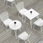 Mesa de comedor al aire libre con trípode Mesa de cena moderna con base metálica y tapa de piedra