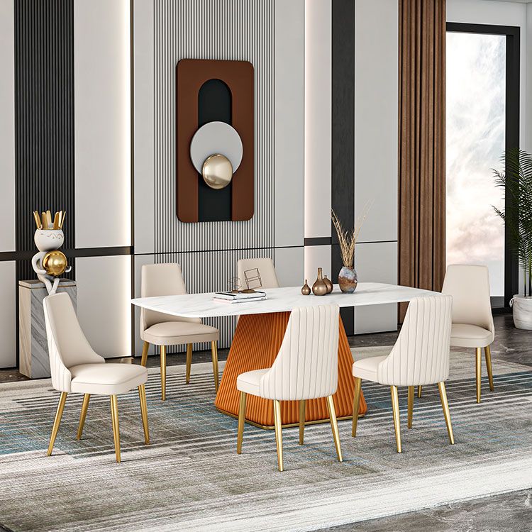 Sintered Stone Dining Table Traditional Luxury Dining Table with Pedestal Base Clearhalo 'Dining Tables & Seating' 'Dining Tables' 'dining_table' 'furn' 'furn_dining_table' 'Furniture' 'furniture_dining_table' 'Kitchen & Dining Furniture' 'kitchen' 'kitchen_dining_table' 1200x1200_b5134a47-277b-44b8-9dfa-7b1bdbc2a91f