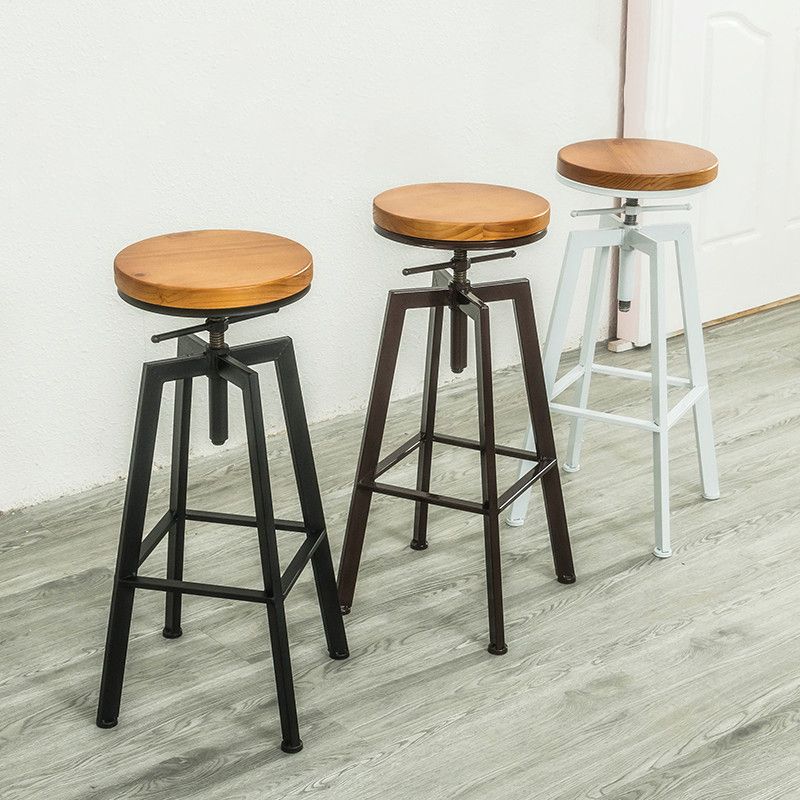 Industrial Iron Bar Stools with Footrest Adjustable Height Rotation Barstool Clearhalo 'Bar Furniture' 'Bar Stools' 'bar_stools' 'furn' 'furn_bar_stools' 'furniture_bar_stools' 'Kitchen & Dining Furniture' 'kitchen&dining_furn' 'kitchen' 'kitchen_furn' Furniture' 1200x1200_b51670d2-e74b-4bb5-8b3b-8e96e60eee52