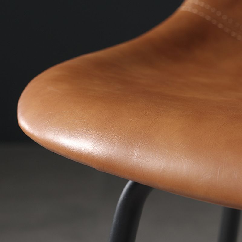 Faux Leather Dining Stools Contemporary Armless Bar Stools with Metal Base Clearhalo 'Bar Furniture' 'Bar Stools' 'bar_stools' 'furn' 'furn_bar_stools' 'Furniture' 'Kitchen & Dining Furniture' 1200x1200_b51687c4-57b6-4745-a2a2-f41a20302145