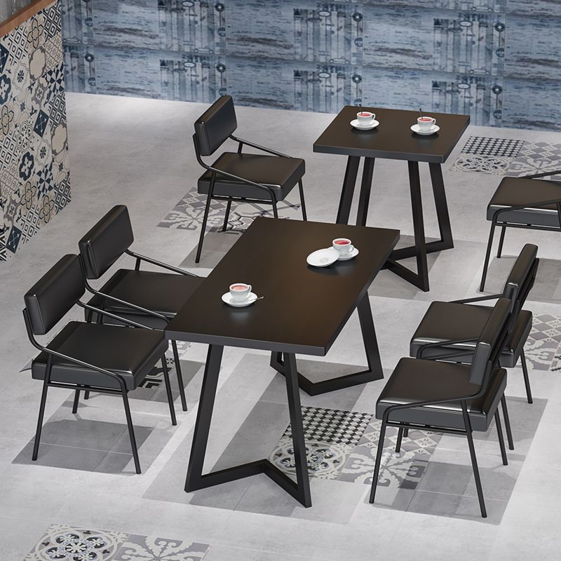 Industrial Black Dinner Room Kitchen Table Sled Base Table for Dining Room Clearhalo ' dining_table' 'Dining Tables & Seating' 'Dining Tables' 'furn' 'furn_dining_table' 'Furniture' 'furniture_dining_table' 'Kitchen & Dining Furniture' 'kitchen&dining_furn' 'kitchen' 'kitchen_dining_table' 1200x1200_b517de39-f1e1-408f-afd9-cd4b34bd82df