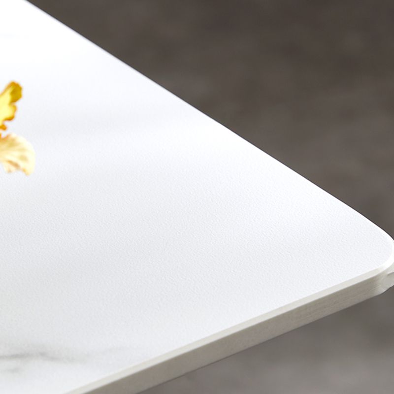 Modern Simple Dining Table Sintered Stone Dinner Table with Metal Legs Clearhalo 'Dining Tables & Seating' 'Dining Tables' 'dining_table' 'furn' 'furn_dining_table' 'Furniture' 'Kitchen & Dining Furniture' 1200x1200_b517eb43-7ca7-4867-9b7a-acae285b8c38