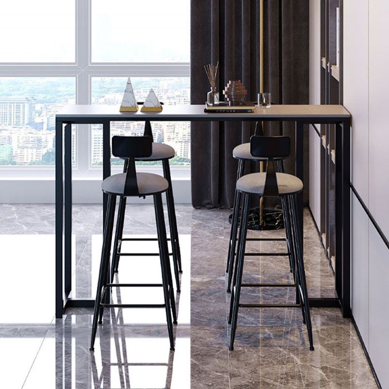 Industrial Rectangle Indoor Bar Dining Table Grey Stone Bistro Table Fixed Table Clearhalo 'Bar Furniture' 'Bar Tables' 'bar_tables' 'furn' 'furn_bar_tables' 'Furniture' 'furniture_bar_tables' 'Kitchen & Dining Furniture' 'kitchen&dining_furn' 'kitchen' 1200x1200_b51847c2-5e13-40eb-bdab-e47b08aadc48