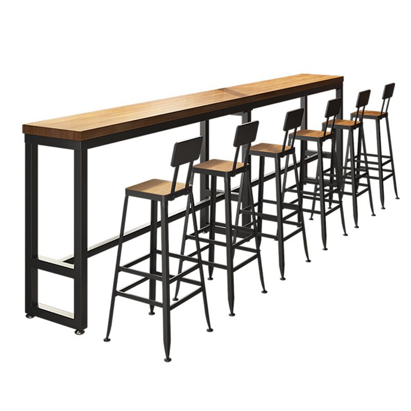 Industrial Style Pub Table Bar Height Solid Wood Rectangle Bar Table for Indoor Clearhalo 'Bar Furniture' 'Bar Tables' 'bar_tables' 'furn' 'furn_bar_tables' 'Furniture' 'Kitchen & Dining Furniture' 1200x1200_b518dc7d-3d82-4938-b8bf-da33506cd65e