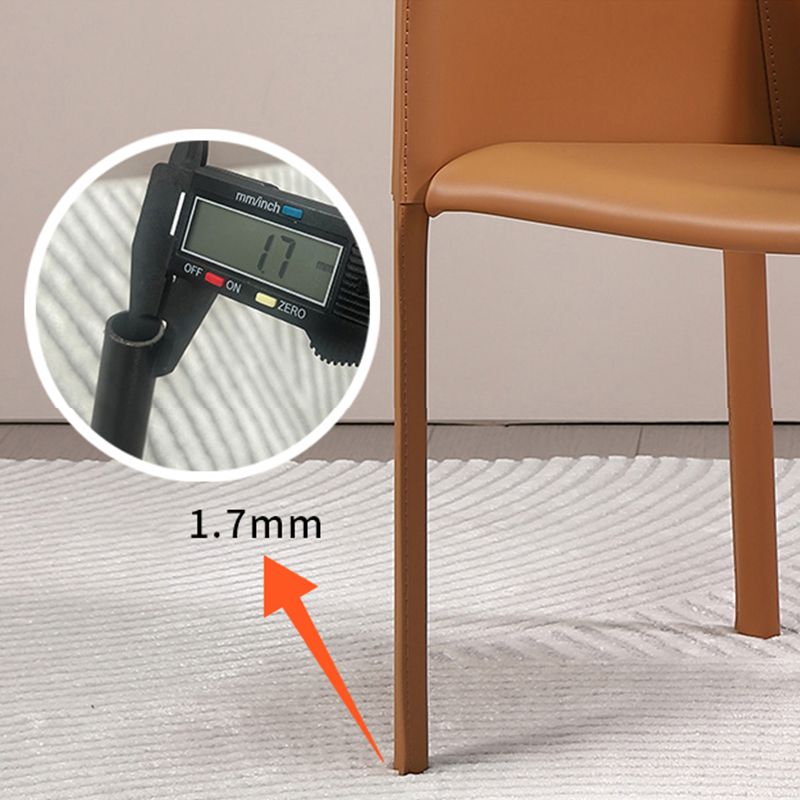 Modern Faux Leather Dining Chairs Solid Back Home Arm Side Chair