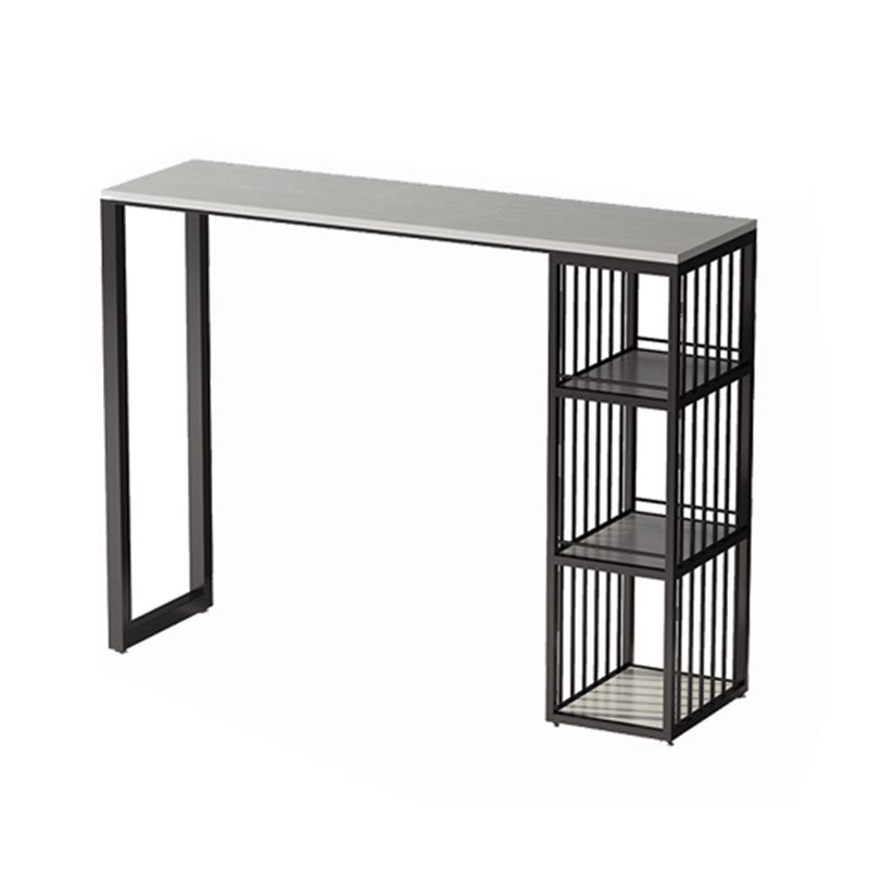 Rectangle Bar Pub Table Set 1/3 Pcs Black Iron Frame Bar Table and Upholstered Stools Clearhalo 'Bar Furniture' 'furn' 'furn_home_bar_bar_sets' 'Furniture' 'Home Bars & Bar Sets' 'home_bar_bar_sets' 'Kitchen & Dining Furniture' 1200x1200_b519257a-7ec9-434c-acfe-4b88c6b3e7fa