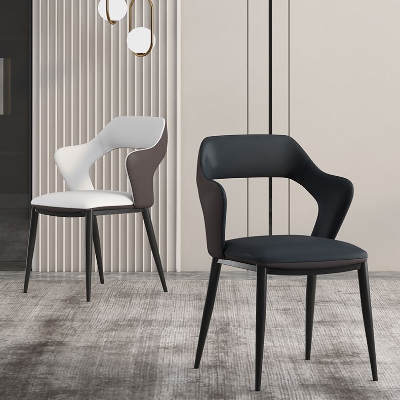 Modern Style Faux Leather Dining Side Chairs Open Back Dining Side Chair Clearhalo 'Dining Chairs' 'Dining Tables & Seating' 'dining_chair' 'furn' 'furn_dining_chair' 'Furniture' 'Kitchen & Dining Furniture' 1200x1200_b519a639-b28d-4409-9883-c86f6c3cea33