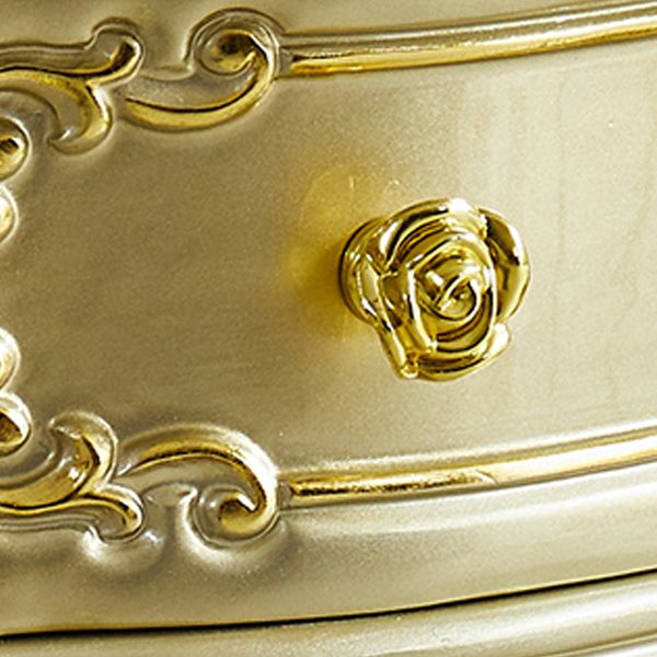 Victorian 19.68 "tavolo da trucco largo in legno massiccio di trucco con cassetti con cassetti