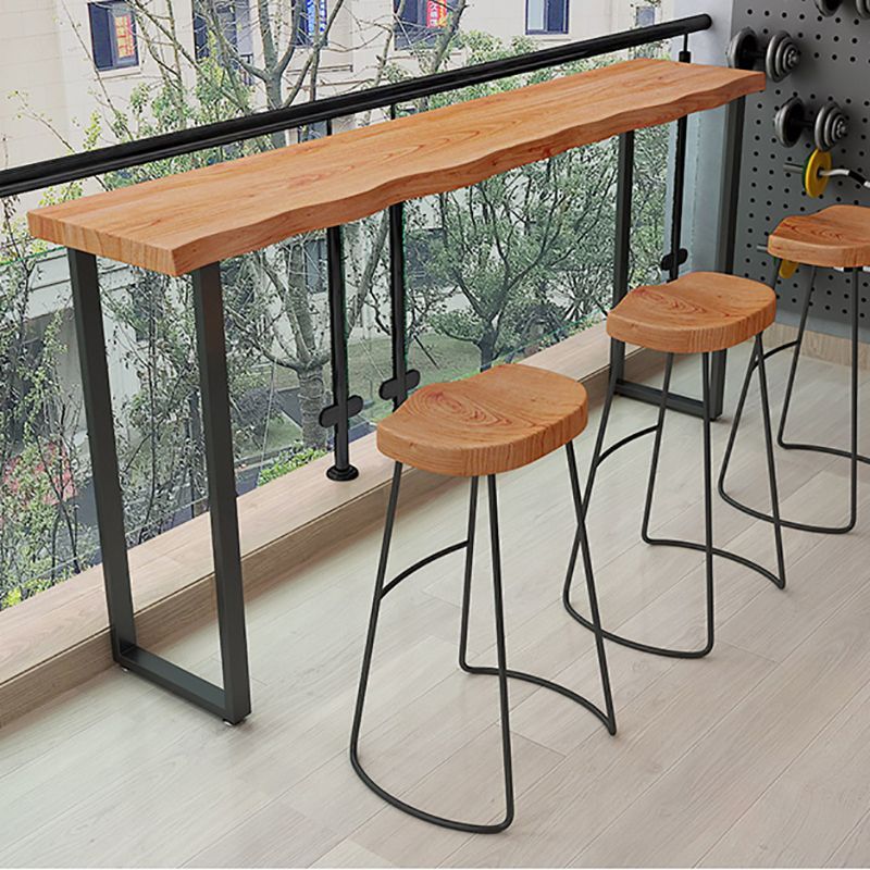 Wood Bar Dining Table Modern Bar Table with Sled Base for Dining Room Clearhalo 'Bar Furniture' 'Bar Tables' 'bar_tables' 'furn' 'furn_bar_tables' 'Furniture' 'furniture_bar_tables' 'Kitchen & Dining Furniture' 1200x1200_b51b5c9b-8cb4-4724-92b2-60cb497197f2
