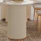White Stone Top Dinette Table with Double Pedestal Modern Free Form Dining Table Clearhalo 'Dining Tables & Seating' 'Dining Tables' 'dining_table' 'furn' 'furn_dining_table' 'Furniture' 'Kitchen & Dining Furniture' 1200x1200_b51bbfda-f963-4787-b462-e846706c8437