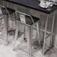 Footrest Backrest Counter-height Stool Industrial Wood and Metal Counter Chair in Silver