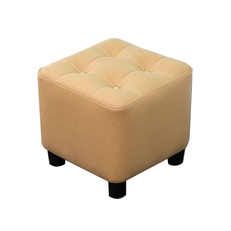 Tufted Ottoman Whole Colored Fabric Water Resistant Square Modern Ottoman