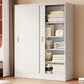 Contemporary Freestanding Wardrobe Armoire Wood Sliding Doors Wardrobe