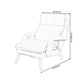 23.62 "Brede converteerbare stoel met eenvoudige vierpoten Biscuit Back Fauteuil