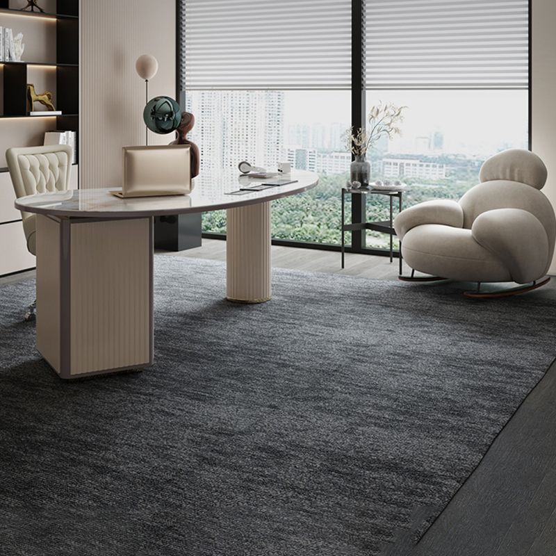 Home Glam Style Writing Desk Pedestal Office Desk with 3 Drawers Clearhalo 'furn' 'furn_office_desk' 'Furniture' 'Office Desks' 'Office Furniture' 'office_desk' 1200x1200_b51f0397-5648-4ac3-b059-67aa895e98d5