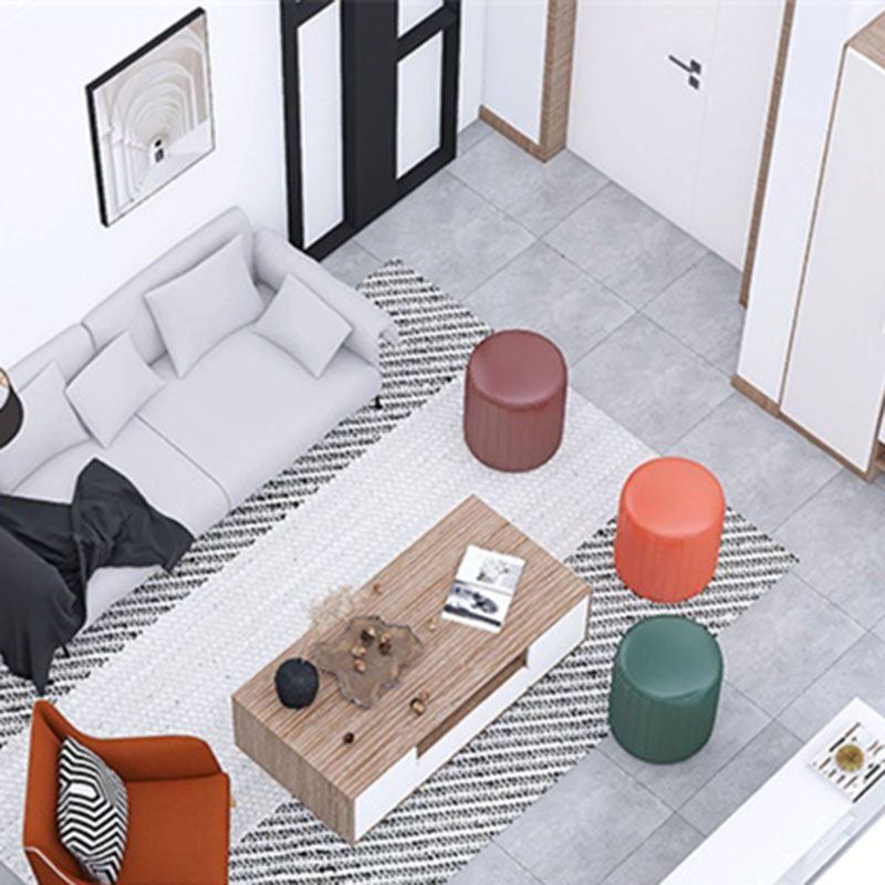 Solid Color Leather Standard Stool Modern Style Simple Round Cushion Stool Clearhalo 'furn' 'furn_ottomans_poufs' 'Furniture' 'Living Room Furniture' 'Ottomans & Poufs' 'ottomans_poufs' 1200x1200_b51f418e-bb8f-4e96-80ac-0b1ab057b5f9