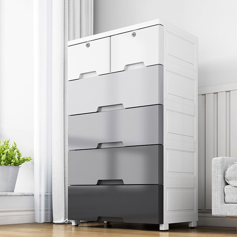 Rechthoekige plastic opbergkast tiener stijl eenvoudige slaapkamergarderobe