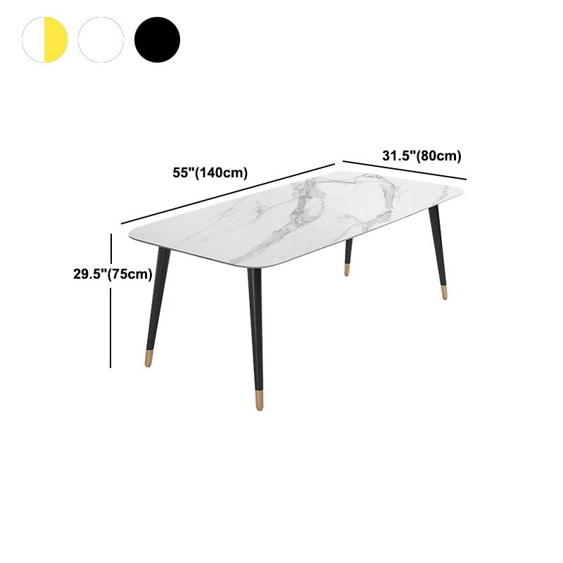 Modern Stone Rectangle Dining Table Home Kitchen Dinner Black Frame Dining Table Clearhalo 'Dining Tables & Seating' 'Dining Tables' 'dining_table' 'furn' 'furn_dining_table' 'Furniture' 'furniture_dining_table' 'Kitchen & Dining Furniture' 'kitchen' 'kitchen_dining_table' 1200x1200_b5208dc6-9a60-425f-b4e9-085a5426b290