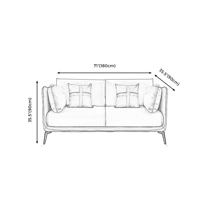 Contemporary Faux Leather Pillow Top Arm Sofa/Sectional Pillowed Back Cushions Clearhalo 'furn' 'furn_sectionals' 'Furniture' 'furniture_sectionals' 'kitchen' 'kitchen_sectionals' 'Living Room Furniture' 'Sectionals' 1200x1200_b520a9e8-a4d6-4ef1-9885-eb0a4bbcb335