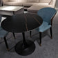 Contemporary Style Sintered Stone Dining Table Metallic Tulip Base Round Table for Home Clearhalo ' dining_table' 'Dining Tables & Seating' 'Dining Tables' 'furn' 'furn_dining_table' 'Furniture' 'furniture_dining_table' 'Kitchen & Dining Furniture' 'kitchen&dining_furn' 'kitchen' 'kitchen_dining_table' 1200x1200_b52113a6-4a0c-4cba-88ff-362fe05d410c