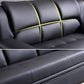 Modern Leather Pillow Top Arms Sleeper Sofa Biscuit Back Sofa Bed