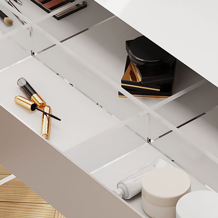 Contemporary Wood/Marble Make-up Vanity With Drawer for Bedroom