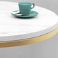 Gold Base Bar Table White Stone Fixed Pub Height Dining Table Clearhalo 'Bar Furniture' 'Bar Tables' 'bar_tables' 'furn' 'furn_bar_tables' 'Furniture' 'Kitchen & Dining Furniture' 1200x1200_b528b106-877e-4e27-9d22-09bafe660d70