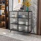 Glam Sideboard with Metal Frame Home Dining Server with Glass Door Clearhalo 'buffet_sideboard' 'Buffets & Sideboards' 'furn' 'furn_buffet_sideboard' 'Furniture' 'Kitchen & Dining Furniture' 1200x1200_b528e639-00d4-4031-8747-4edb29c8bd28