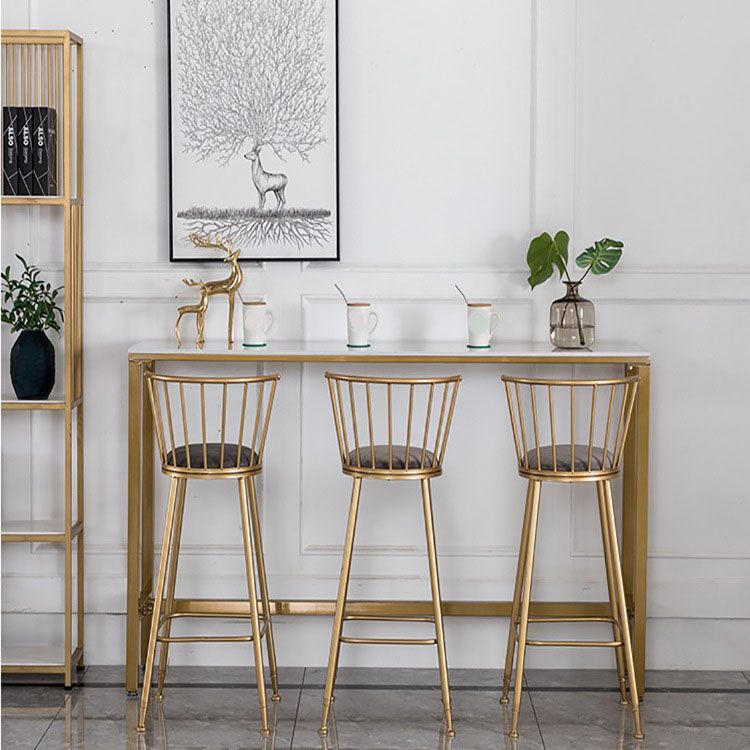Glam Rectangle Bar Table Set 1/4/7 Pieces Faux Marble Fixed Counter Table Set Clearhalo 'Bar Furniture' 'furn' 'furn_home_bar_bar_sets' 'Furniture' 'Home Bars & Bar Sets' 'home_bar_bar_sets' 'Kitchen & Dining Furniture' 1200x1200_b52a75bf-94fc-4766-88c9-a82c0a3a5d7a